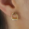 English Equestrian Stirrup Iron Sterling Silver Earrings - Image 4