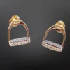 English Equestrian Stirrup Iron Sterling Silver Earrings - Image 3