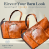 Equestrian Snaffle Bit Newmarket Leather Tote Bag Purse